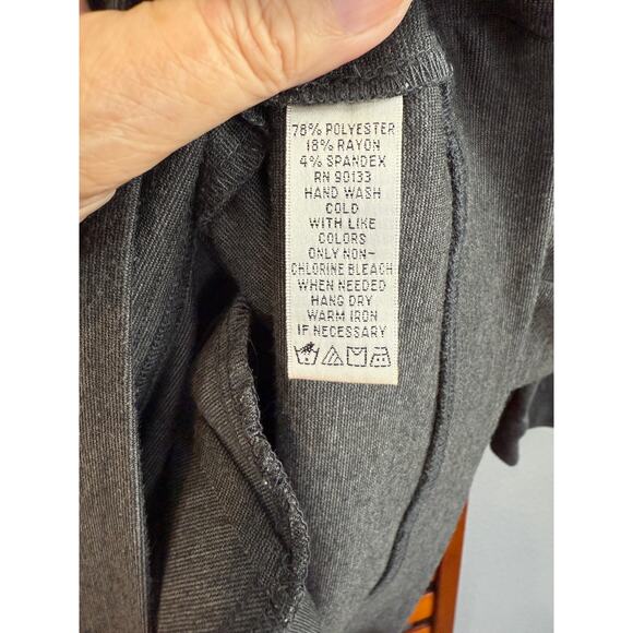 Linea Ponte Sweatshirt Dress Tunic Gray Jersey V-Neck Pockets Sz M | EUC - Picture 4 of 6